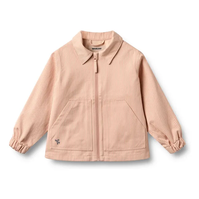 Veste Bofo Rayée Coton Bio | Rose pêche