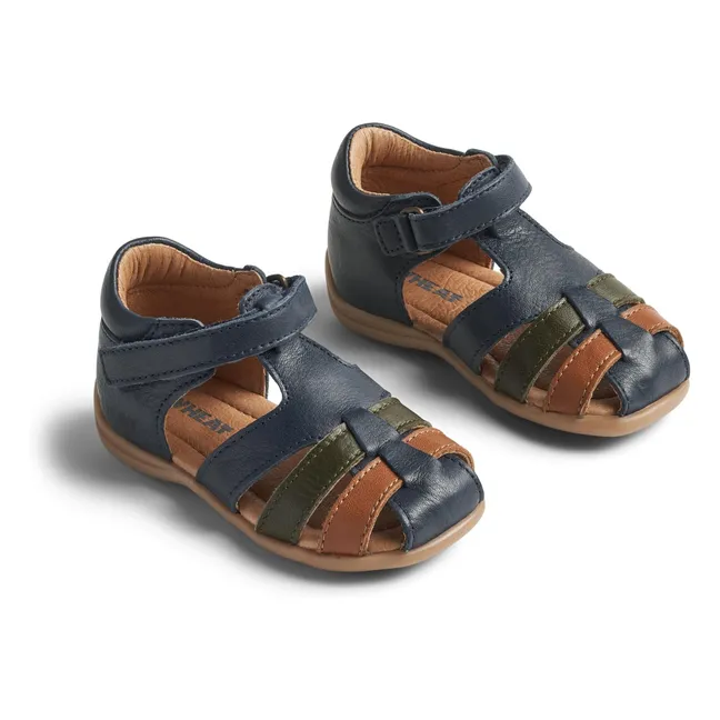 Sandalias Robbie de piel | Azul Marino