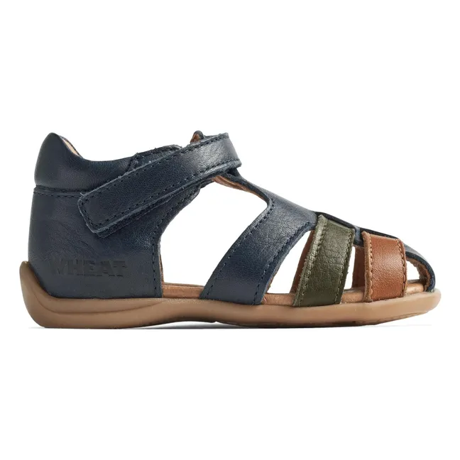 Robbie Leather Sandals | Navy blue