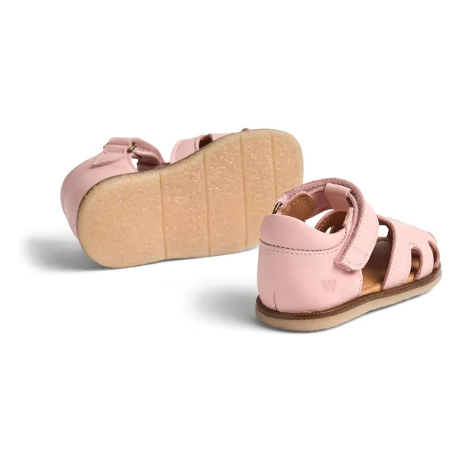 Sandales Cuir Lowe Fleurs | Rose pâle