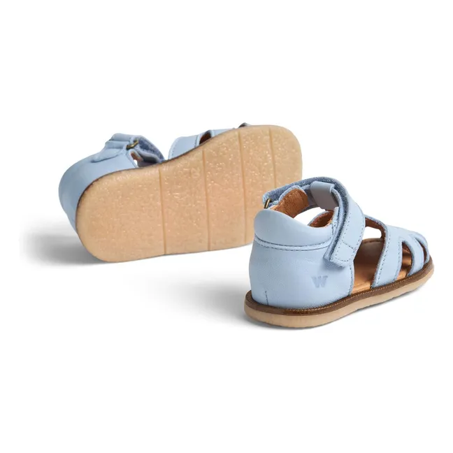 Lowe Crab Leather Sandals | Pale blue