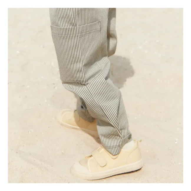 Pantalones de algodón orgánico a rayas Kalloa | Gris