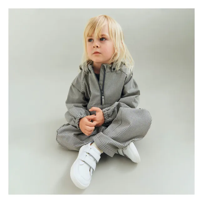 Pantalones de algodón orgánico a rayas Kalloa | Gris