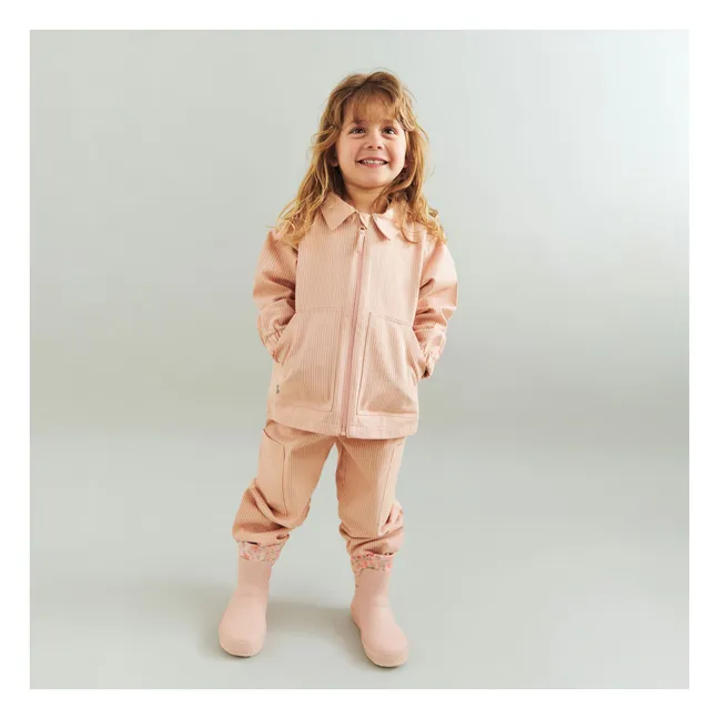 Chaqueta de algodón orgánico a rayas Bofo | Rosa Melocotón