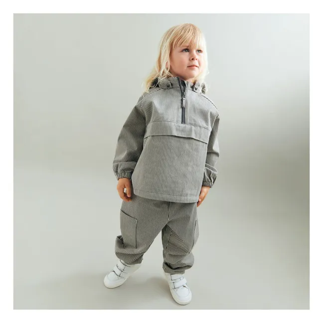 Pantalon Kalloa Rayé Coton Bio | Gris