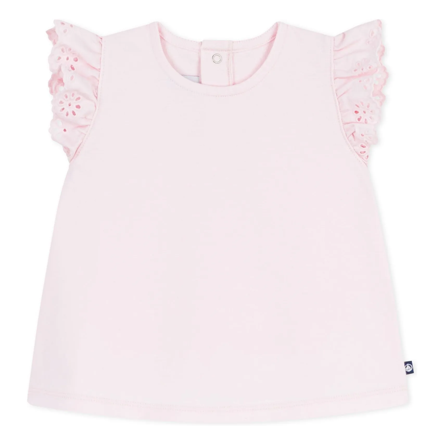 Petit Bateau Girls Pink Broderie Anglaise T-Shirt