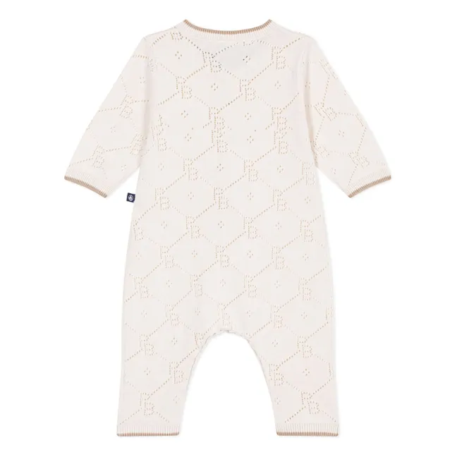 Organic Cotton PB Openwork Jumpsuit | Ecru