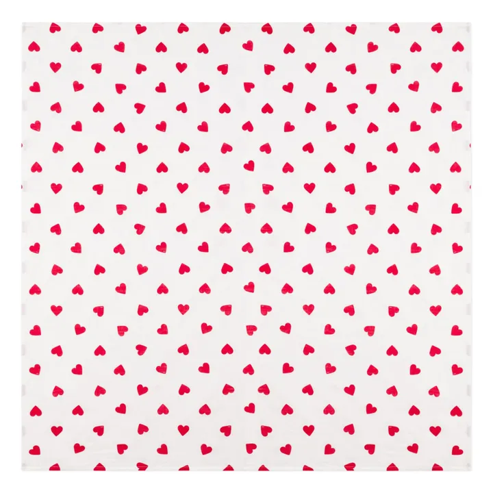 Lange Cœurs Coton Bio | Blanc- Image produit n°0
