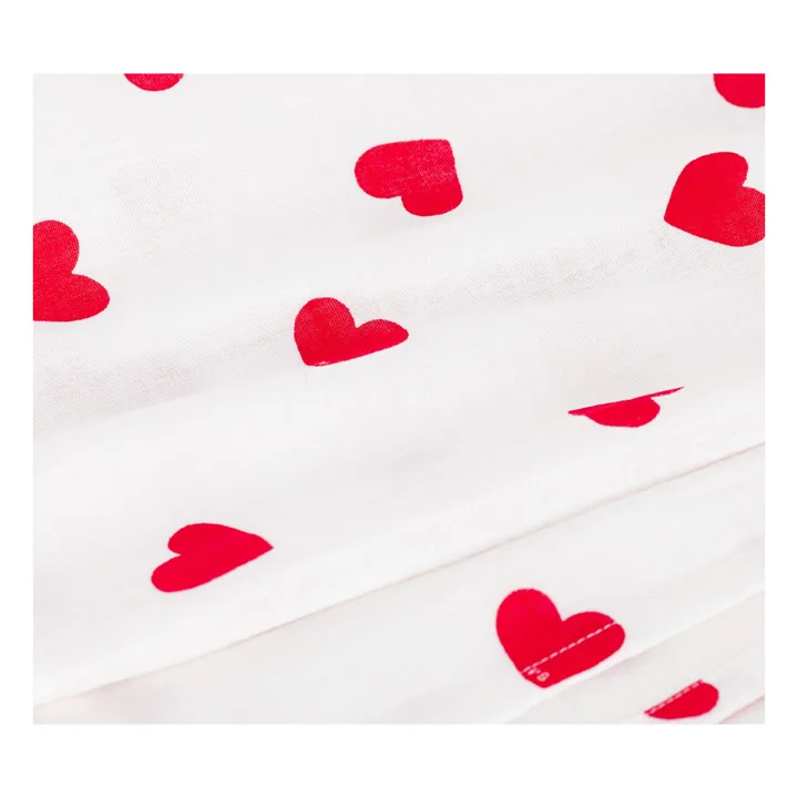 Lange Cœurs Coton Bio | Blanc- Image produit n°1