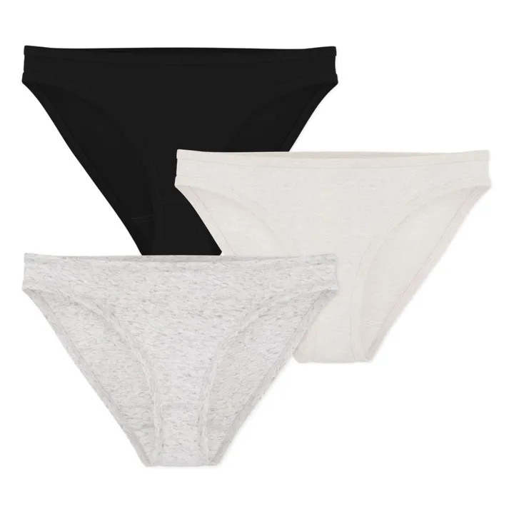 Lote de 3 calzoncillos ligeros lisos | Gris Jaspeado- Imagen del producto n°0