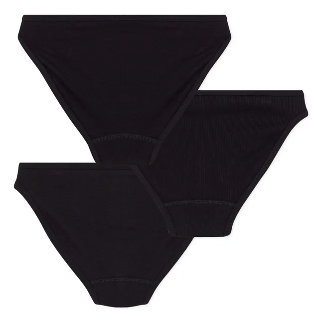 Lot 3 Culottes Unies Coton Bio | Noir