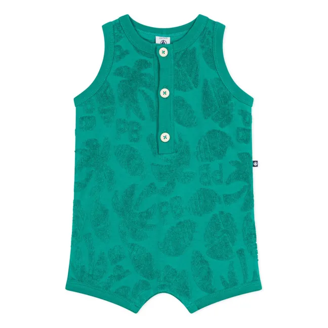 Pelele de toalla de palma de algodón orgánico | Verde