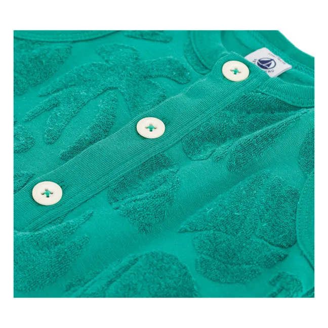 Pelele de toalla de palma de algodón orgánico | Verde