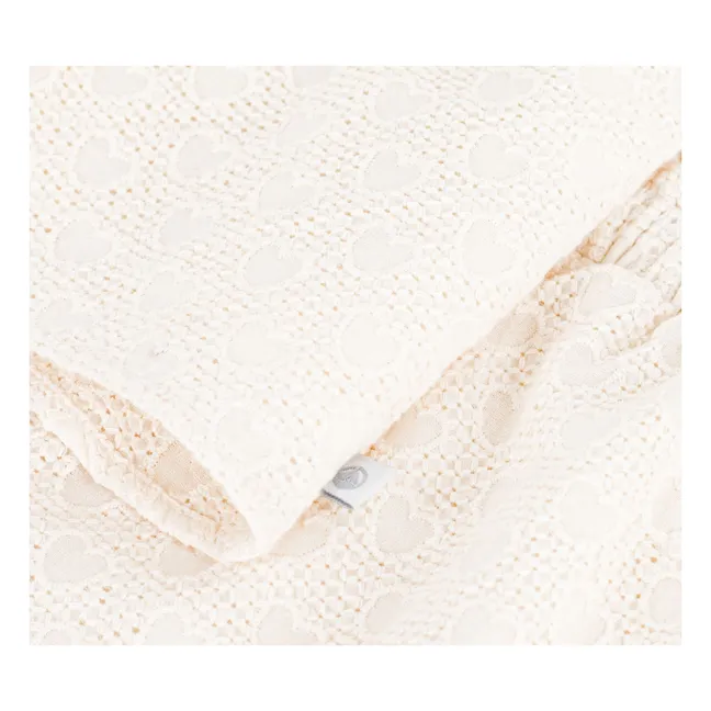 Conjunto de top y pantalón corto de algodón orgánico broderie anglaise | Blanco