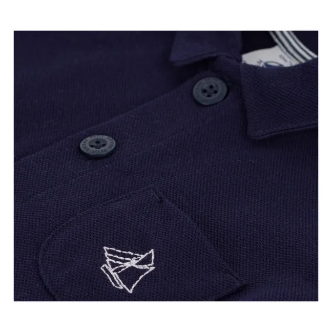 Combishort Col Polo | Bleu foncé