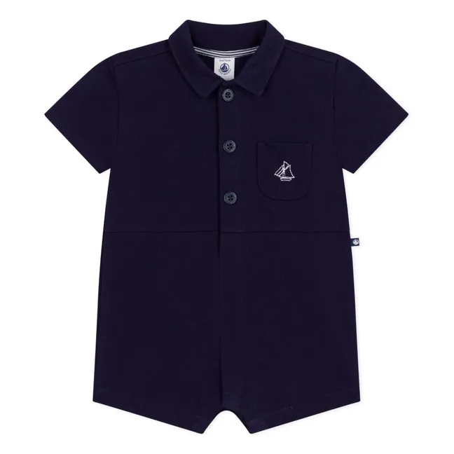 Combishort Col Polo | Bleu foncé