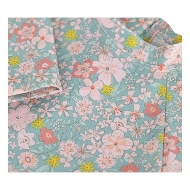 Baby Anti-UV-Bade-T-Shirt Blume | Turquoise