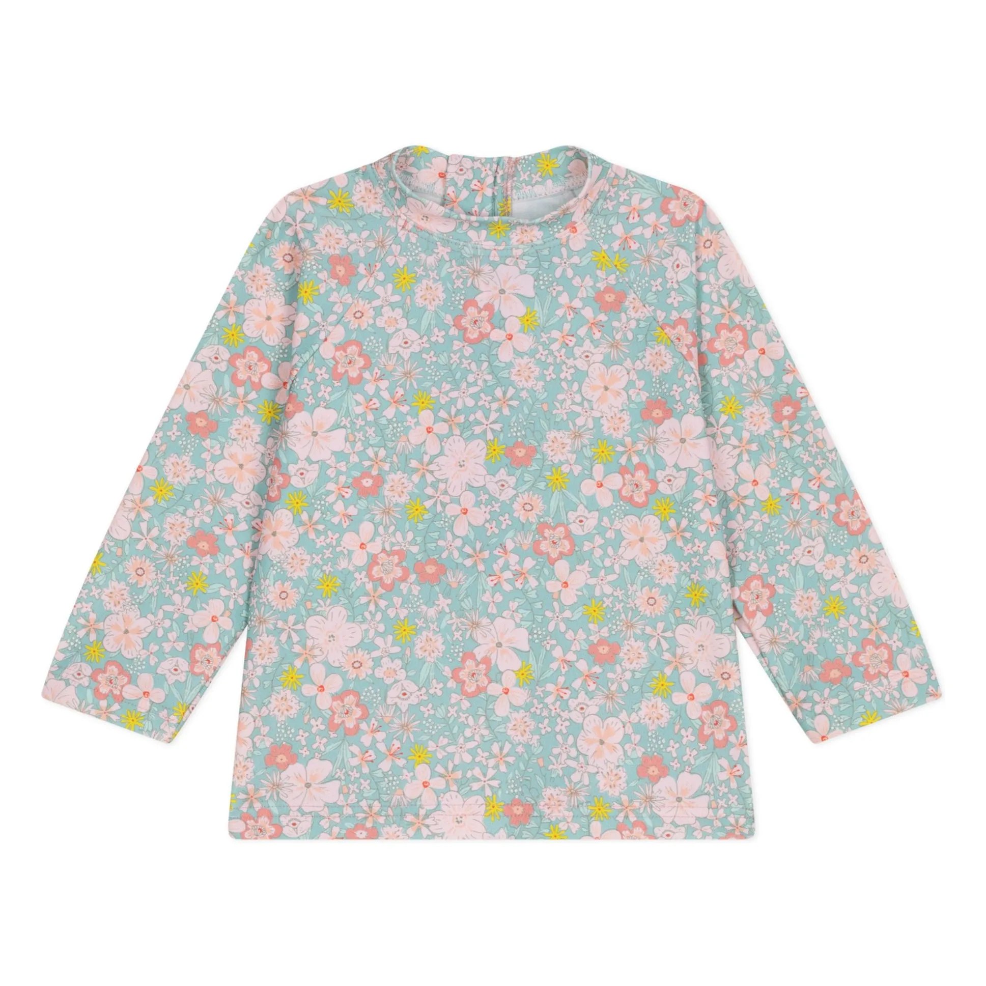 Petit Bateau Women's Turquoise Fleuri Baby Uv Protection Bath T-Shirt