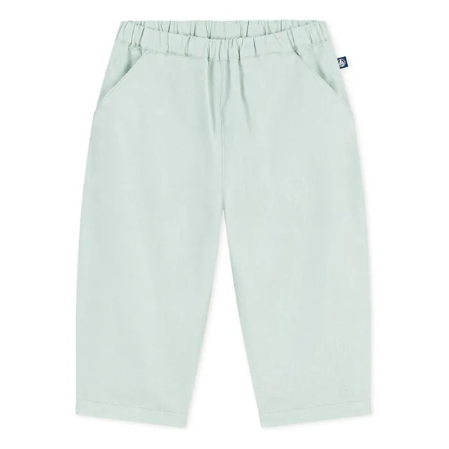 Pantalones lisos de lino | Turquoise