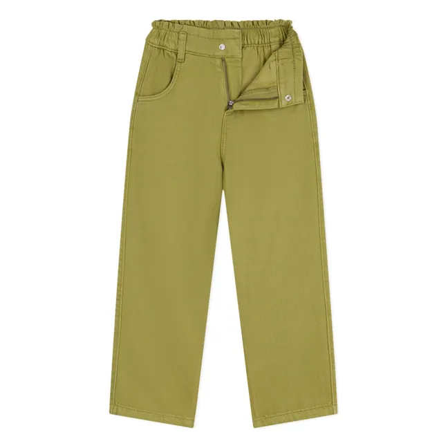 Pantalones de bolsa de papel Sarga | Olive