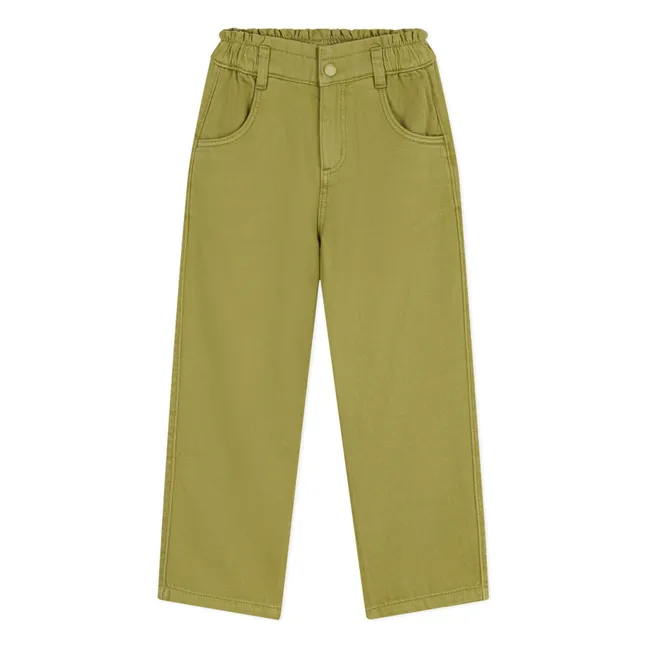 Pantalones de bolsa de papel Sarga | Olive