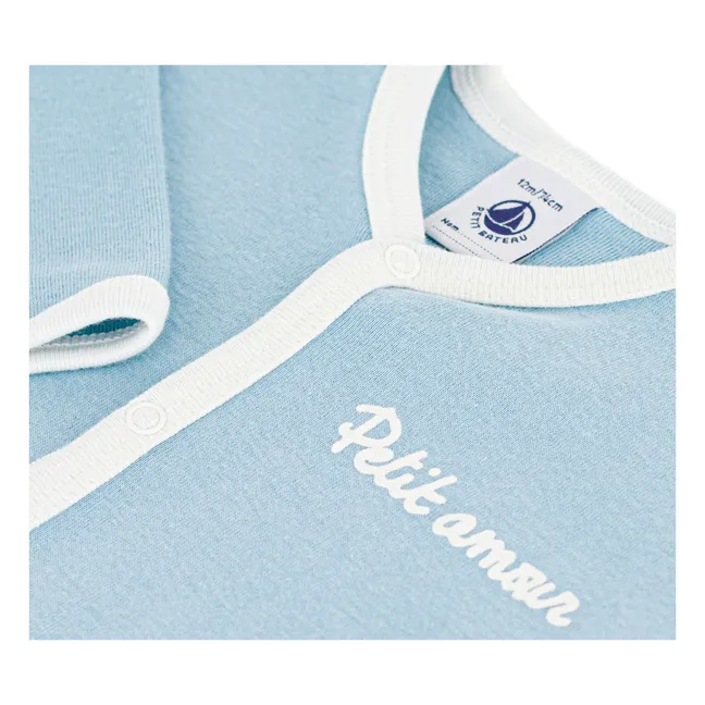 Dors Bien Petit Amour Pijama Algodón Ecológico | Azul Gris