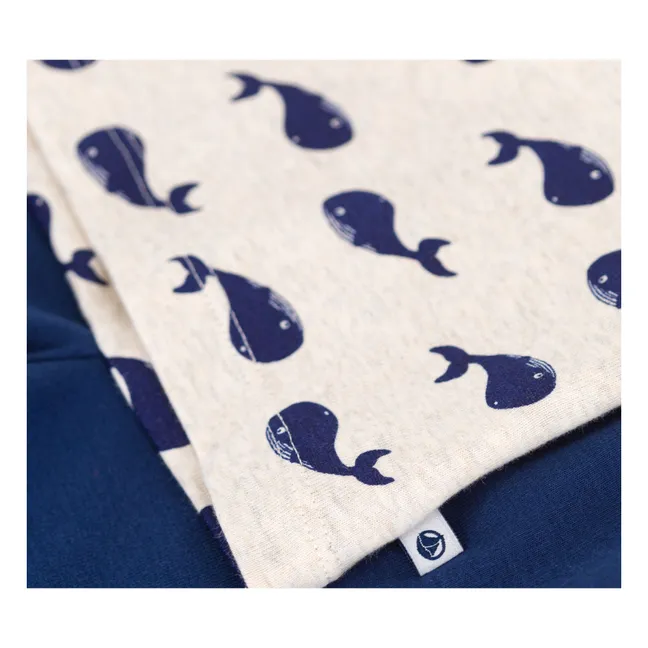 Pijama corto Whale | Beige chiné