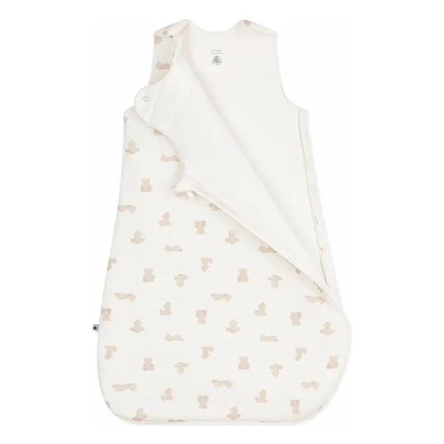 Organic Cotton Bear sleeping bag | White