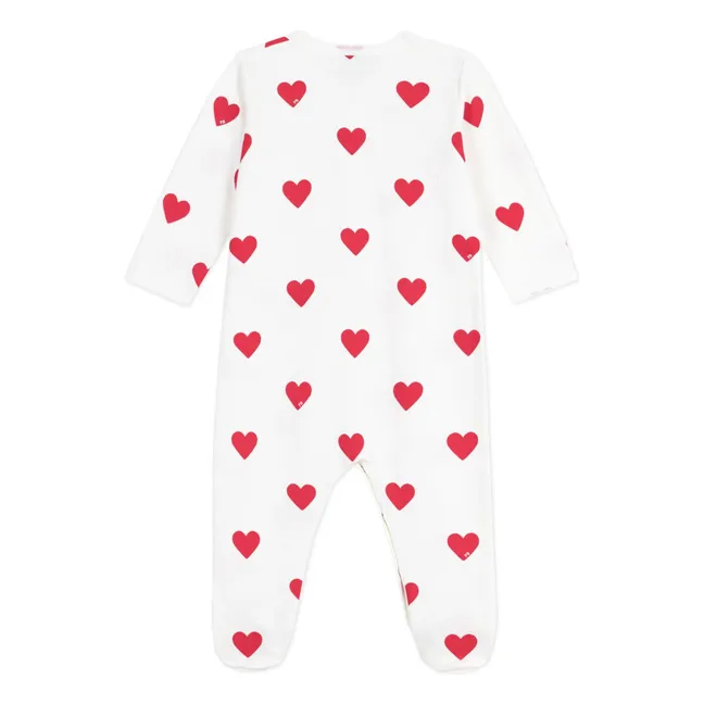 Pijama Dors Bien Cœurs Molleton | Blanco