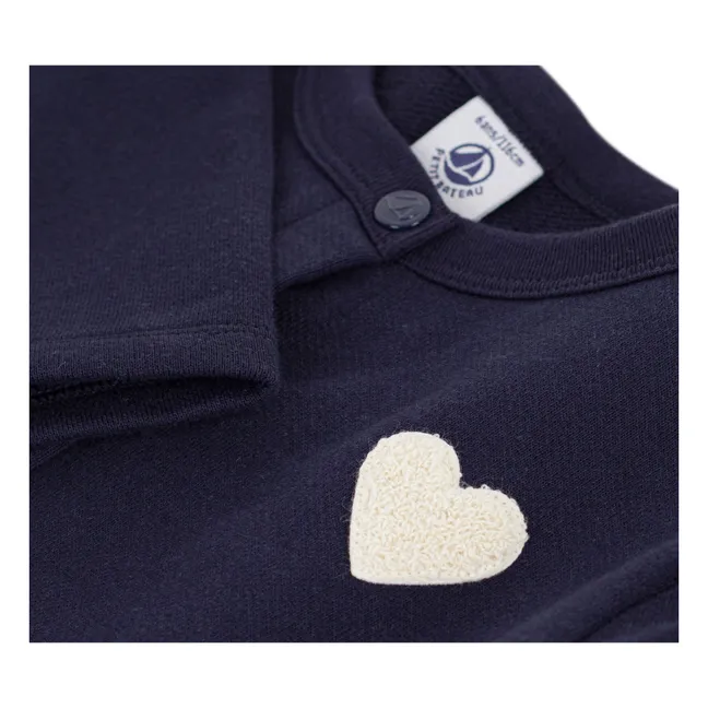 Cardigan Uni Molleton | Bleu marine