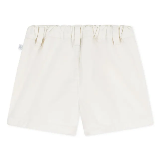 Pantalones cortos de sarga de algodón orgánico | Blanco