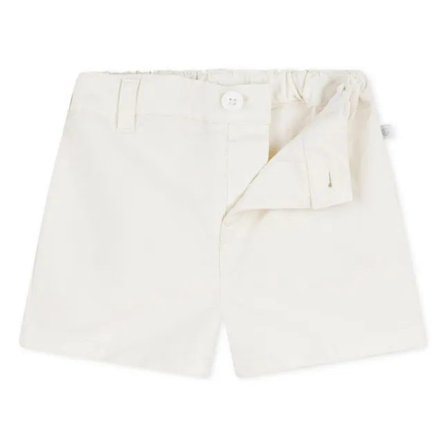 Pantalones cortos de sarga de algodón orgánico | Blanco