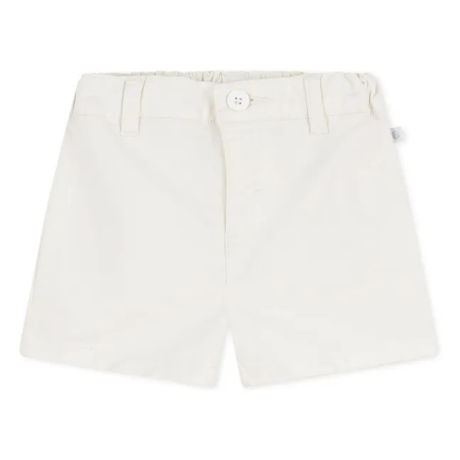 Pantalones cortos de sarga de algodón orgánico | Blanco
