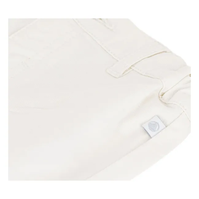 Pantalones cortos de sarga de algodón orgánico | Blanco