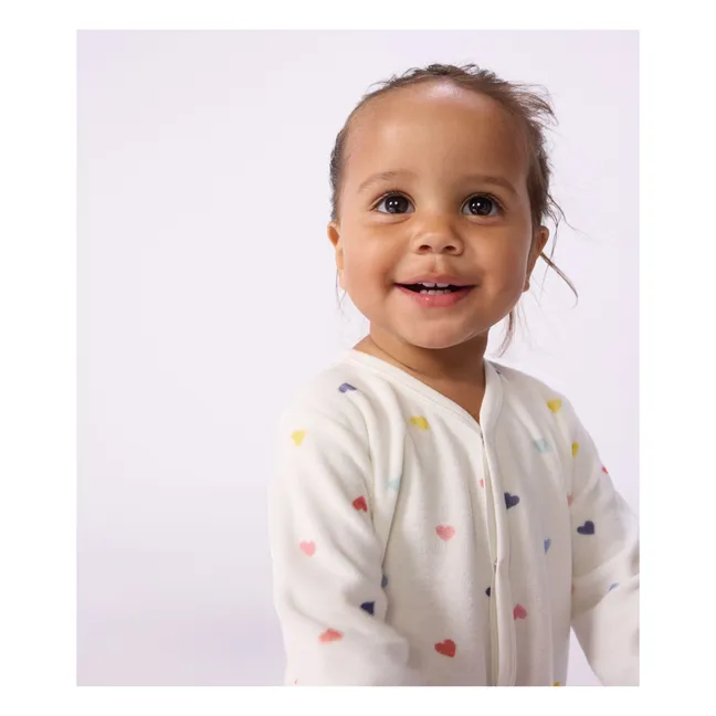 Pyjama Dors Bien Cœurs Velours | Blanc