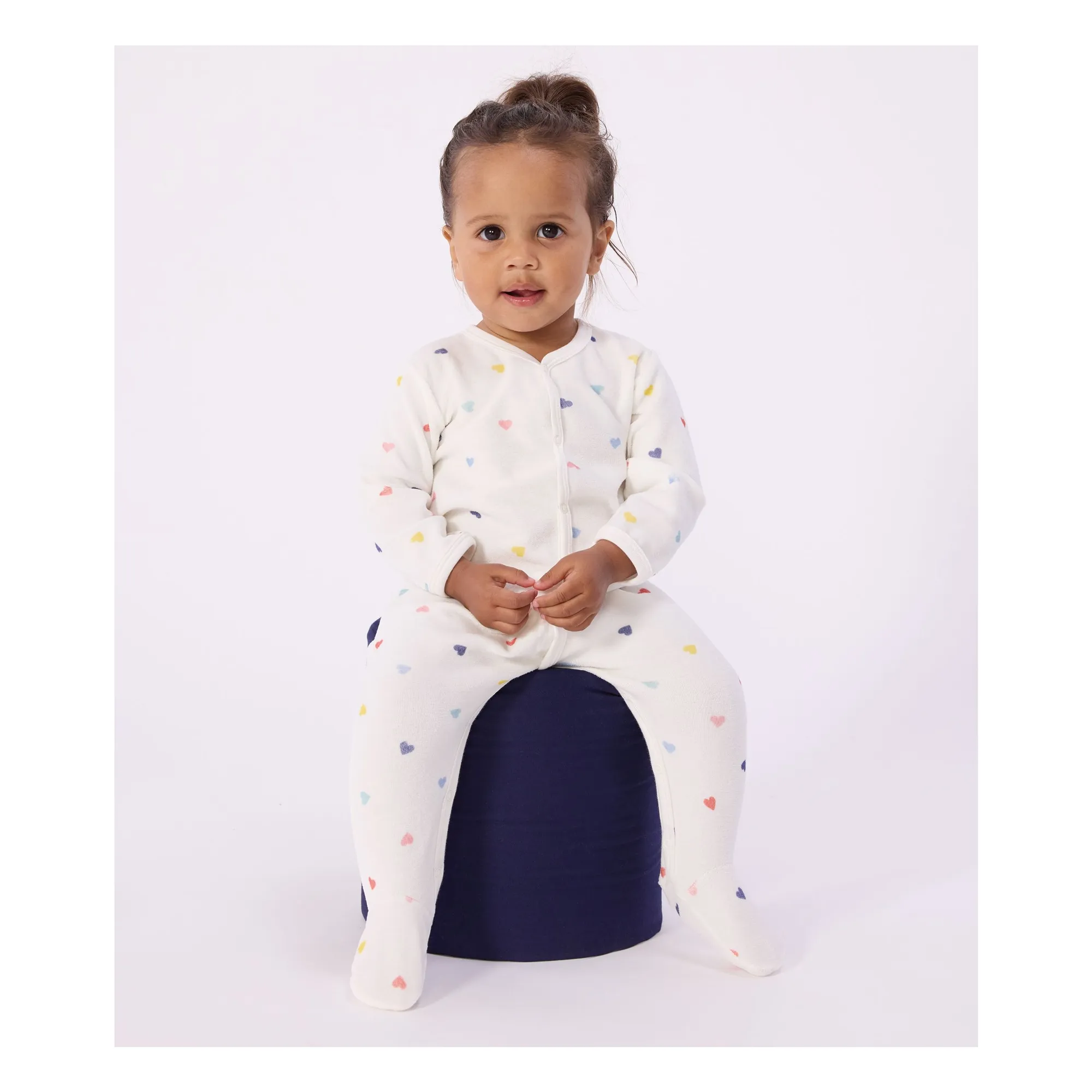Pyjama Dors Bien Cœurs Velours | Blanc- Image produit n°1