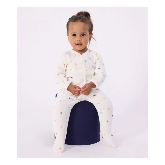 Pyjama Dors Bien Cœurs Velours | Blanc