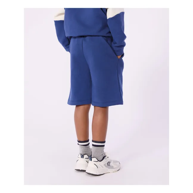 Bermuda Uni Molleton Coton Bio | Bleu