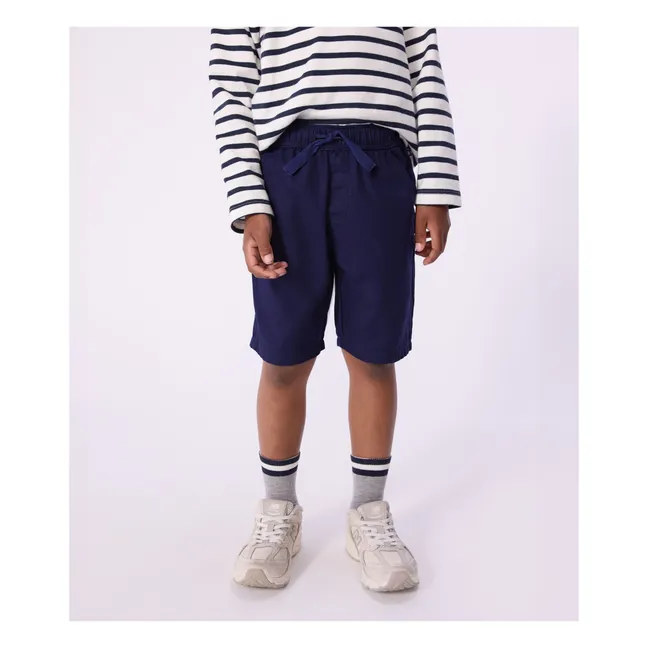 Bermudas Uni Twill de algodón orgánico | Azul Noche