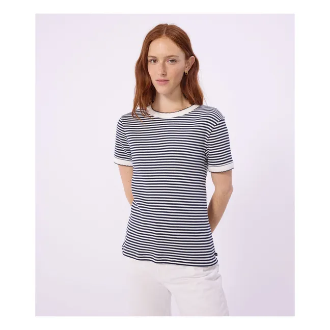 T-shirt Iconique Rayé | Bleu marine