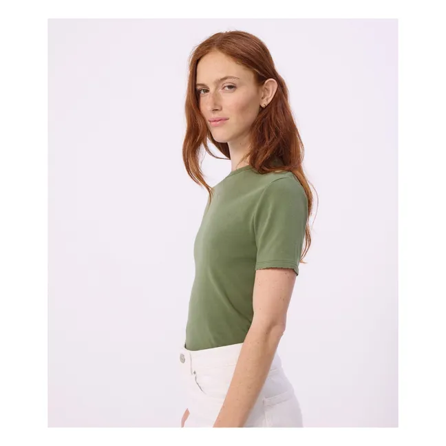 T-shirt Iconique Ajusté Coton Bio | Khaki