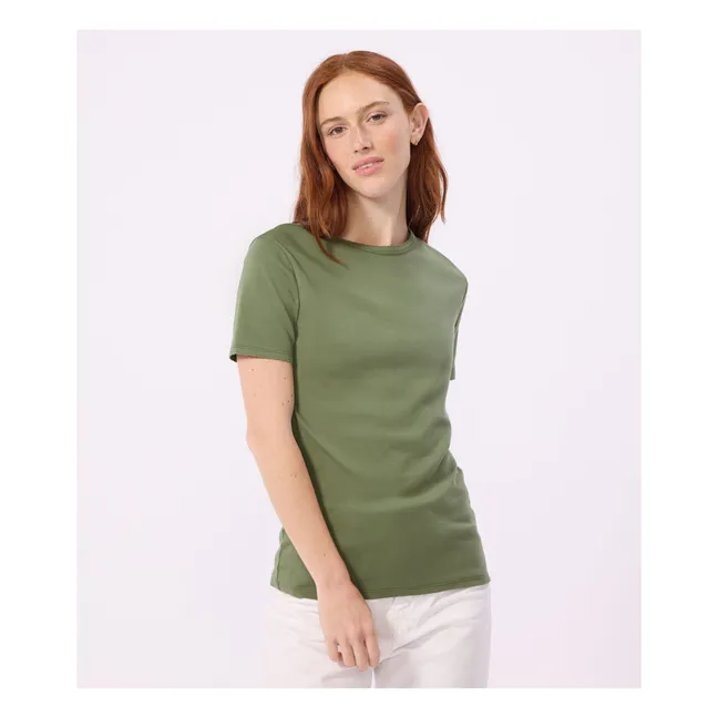 T-shirt Iconique Ajusté Coton Bio | Khaki