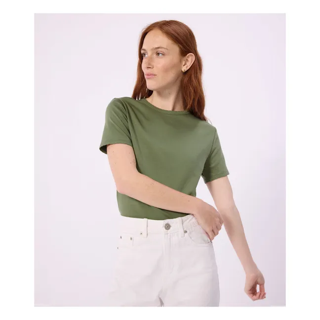 T-shirt Iconique Ajusté Coton Bio | Khaki