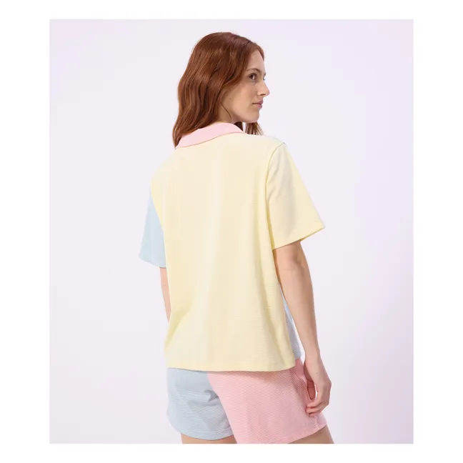 Pyjama Short Colorblock Rayé | Vert