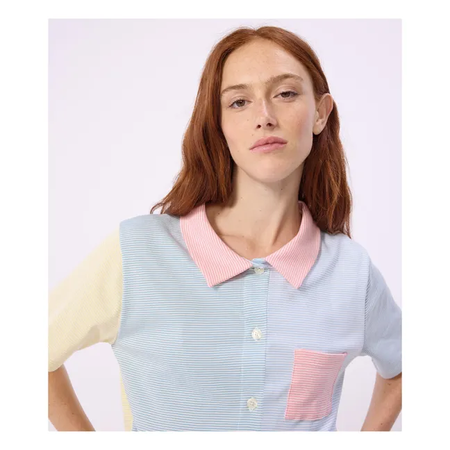 Pyjama Short Colorblock Rayé | Vert