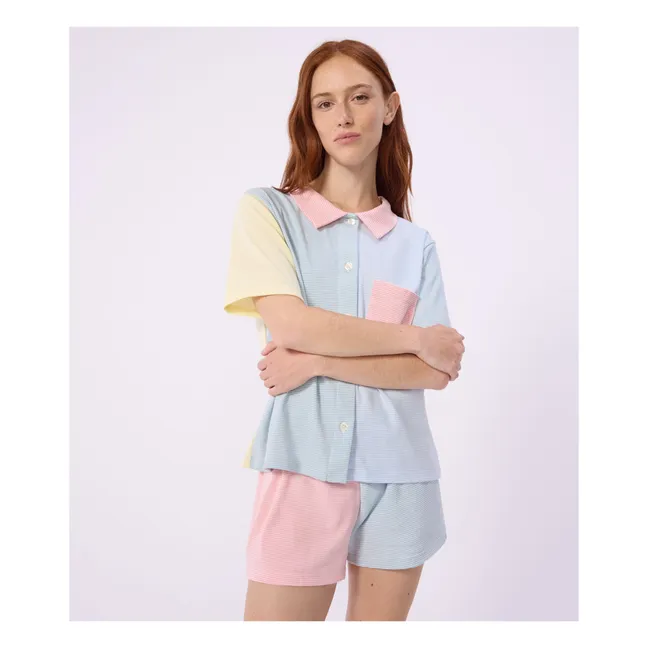 Colorblock Striped Short Pyjamas | Green