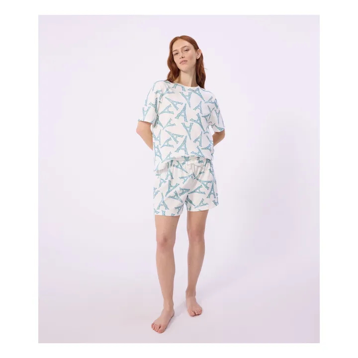 Pijama Corto Torre Eiffel | Blanco- Imagen del producto n°1