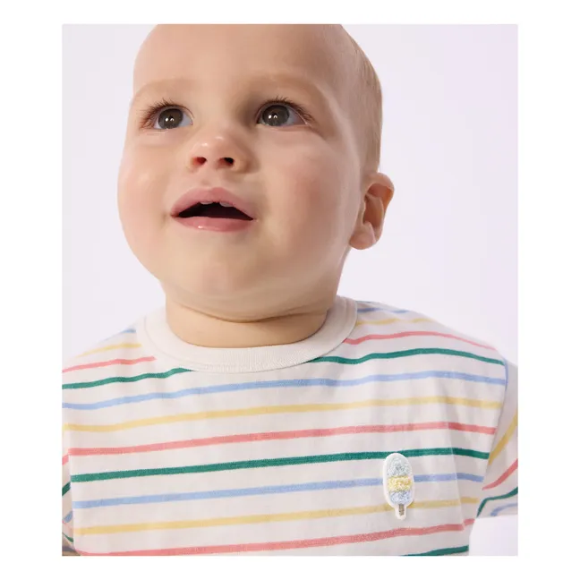 T-shirt Rayé Glace | Blanc