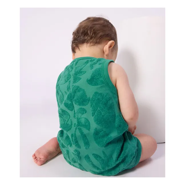 Pelele de toalla de palma de algodón orgánico | Verde