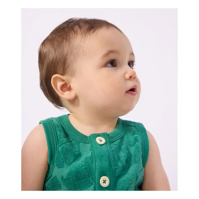 Pelele de toalla de palma de algodón orgánico | Verde